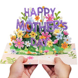 Frndly 3D Happy Mothers Day Pop Up Card, Handcrafted - 100% Recycled And Eco-Friendly, 8" X 6" Cover - With Note Tag