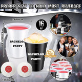 30 Pcs Bachelorette Game Supplies Set - 22 Pcs 16 Oz Bachelor Plastic Cups & 8 Bachelorette Theme Balls For House Parties, Birthdays, Bbqs & Holidays