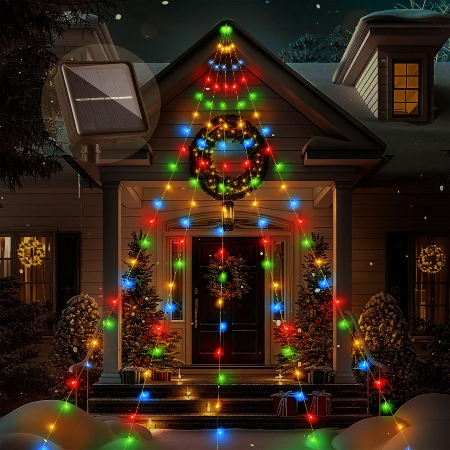 Large Size 16.5Ft Solar String Lights Outdoor, 8 Lights Modes Solar Christmas Tree Lights, Outdoor Solar Christmas Light
