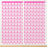2 Pack Breast Cancer Awareness Decorations Pink Ribbon Foil Fringe Curtains