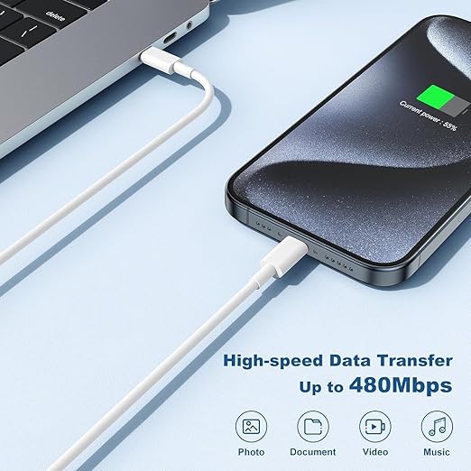 3 Pack USB C Fast Charger with 10FT USB C to USB C Cable for iPhone 17 16e 15 iPad