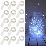 15 Pack Fairy Lights Battery Operated, 6.6Ft 20 Led Mason Jar Lights Silver Wire Waterproof Firefly Mini Led String Ligh