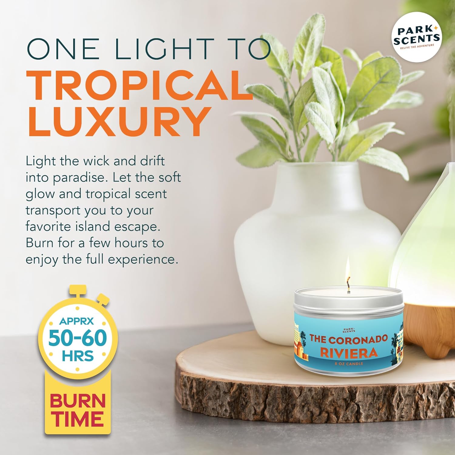 The Coronado Riviera Scented Candle - Accurate Duplicate Of Resort Fragrances In Disneyworld, Florida - Hotel Scents - Handmade Soy Blend, Vegan & Cruelty-Free - Made In Usa