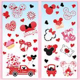 Valentine’S Day Window Clings, Cute Cartoon Mouse Pvc Glass Stickers, No-Glue Reusable High-Transparency Decals Valentine Door Stickers For Parties, Dates, Proposals, Bedrooms, Offices & Store Windows