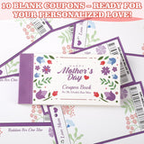 Fun Coupon Book For Mom From Daughter, Unique Mom Gifts For Mother’S Birthday From Kids, 20 Fun Floral Vouchers + 10 Blank Diy Sheets, Thoughtful Gifts For Mother Grandmother