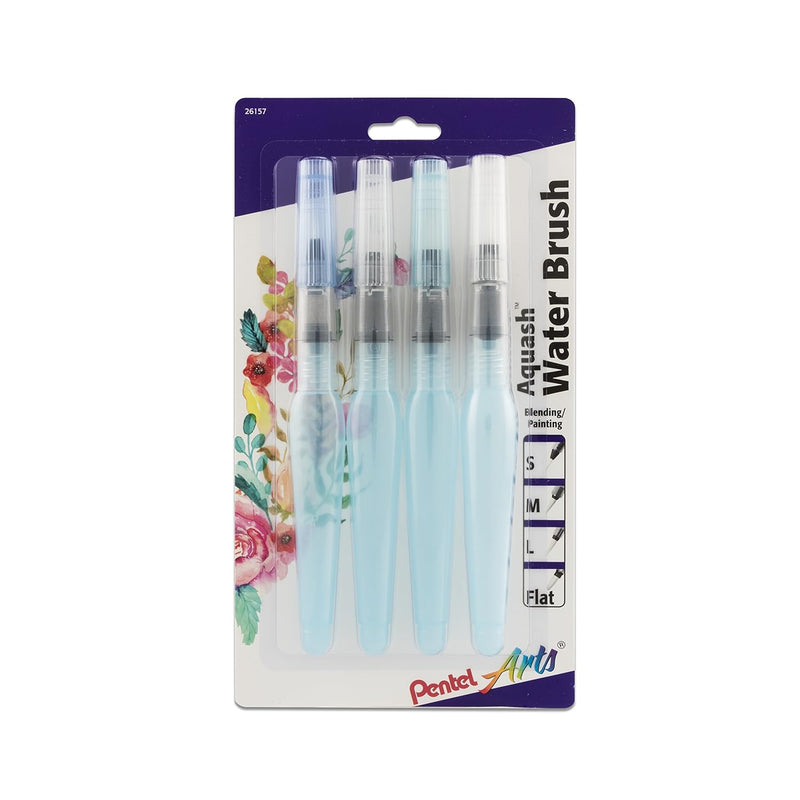 Arts Aquash Water Brush Assorted Tips, 4 Pack Carded (Frhbp4M), White