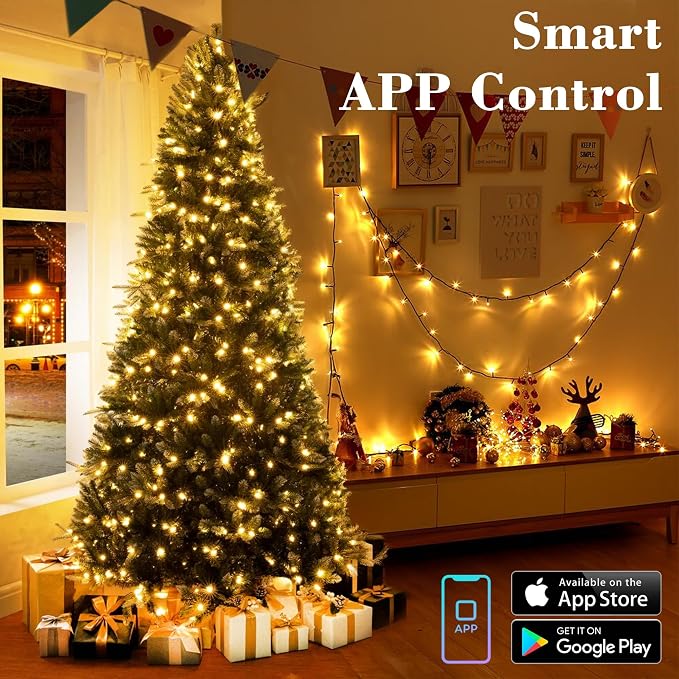 Smart String Lights 200 LED Color Changing Christmas Lights 66 Feet Wi-Fi App and Voice Control