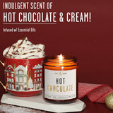 Hot Chocolate Candle - W/Hot Cocoa And Cream Candle I Infused With Scented Essential Oils I 9Oz Reusable Jar, Long-Lasting 50 Hour Burn I Non-Toxic I Made In The Usa