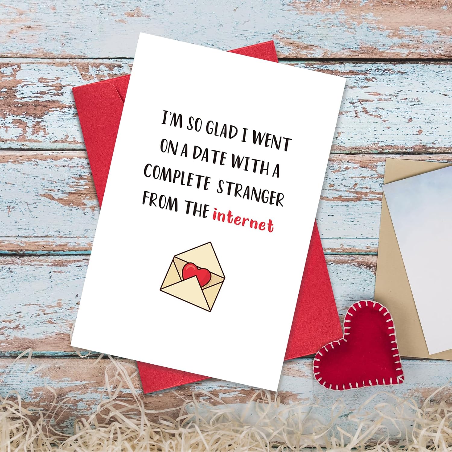 Funny Valentines Day Card Gifts For Boyfriend Girlfriend, Cute Valentines Day Gifts For Him Her Husband, Funny Internet Stranger Online Dating Valentines Card