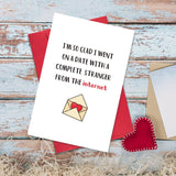 Funny Valentines Day Card Gifts For Boyfriend Girlfriend, Cute Valentines Day Gifts For Him Her Husband, Funny Internet Stranger Online Dating Valentines Card