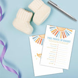 The Price Is Right Baby Shower Game Kit - Watercolor Retro Sun - 30 Double-Sided Fill In Game Cards For Baby Shower, Gender Reveal Party Favor, Activity & Supplies - B12