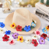 50Pcs Artificial Orchid Flower Heads, Fake Orchid Flowers Head Silk Bulk Flower For Craft Bridal Hair Clips Dress Party Supply Table Decorative (Mix Colour)