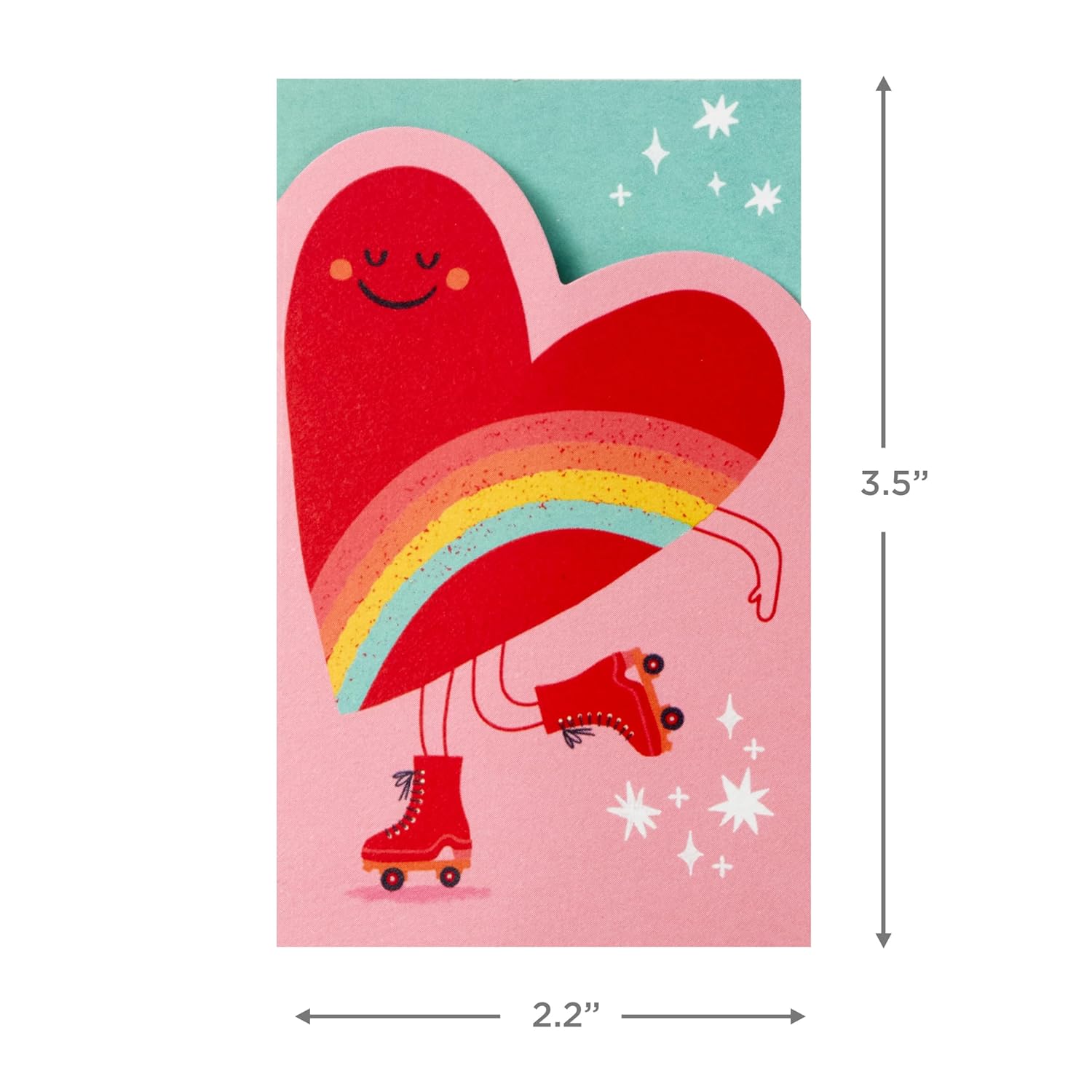 Hallmark Mini Valentine's Day Treat Card Pockets for Kids, Hearts and Roller Skates (32 Mini Pocket Notes with Sticker Seals)