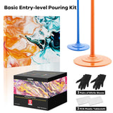 Acrylic Paint Set With French Easel, Professional Painting Kit With Acrylic, Pouring Paints, Brushes, Canvas, Art Supplies, Art Set For Adults, Artists, Beginners