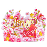 Sweet Cherry Blossom Pop Up Card, 7 Inches Flower 3D Greeting Card With “Always & Forever” Heart, Romantic Anniversary Card For Valentine’S Day, Birthday, Includes Envelope & Message Note