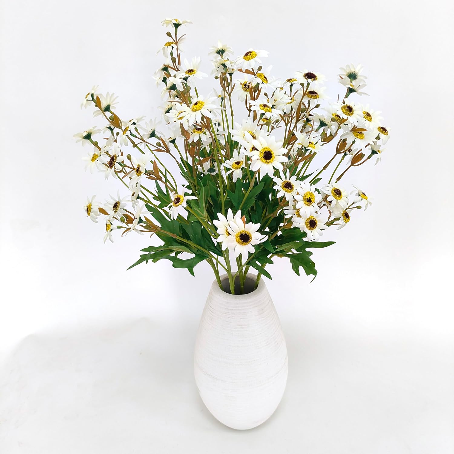 23'' White Daisy Artificial Flowers,Artificial White Daisies,6 Bouquets Fake Daisies Flowers,Faux Daisies For Home Table Centerpieces Arrangement Decoration (6, White)