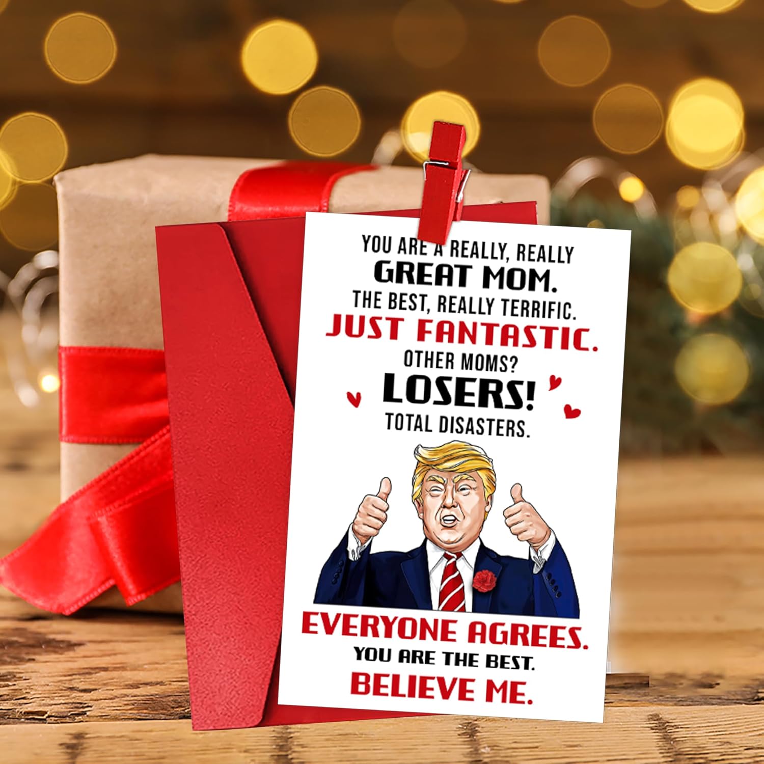You Are A Great Mom Card - Funny Mom Birthday Card With Red Envelope From Daughter, Son, Or Grandchild Happy Birthday Cards For Mother Aunt Grandma Wife Women Mothers Day Birthday Gift