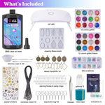 Jewelry Making Kit - 153Pcs Highly Clear Resin With Upgraded Uv Lamp, Resin Accessories For Keychains, Jewelry