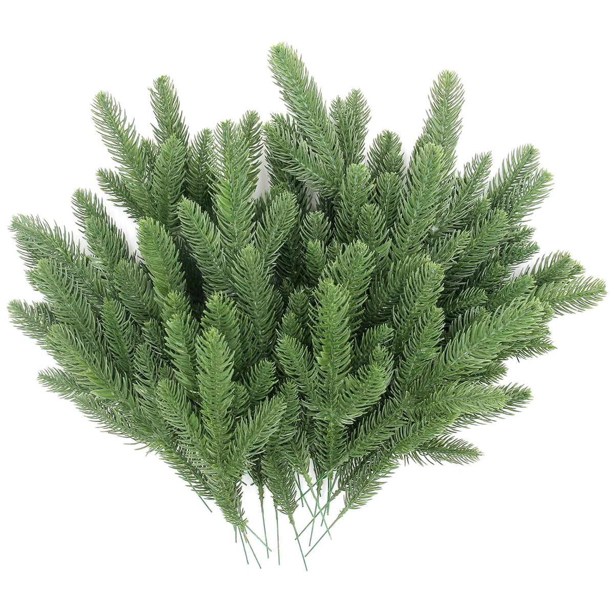 50 Pcs Artificial Pine Branches Green Plants Pine Needles Diy Accessories For Garland Wreath Christmas And Home Garden Decor (50, Green)