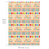 Birthday Wrapping Paper For Boys Girls Women Men,20 Sheets Gift Wrapping Paper With “Happy Birthday” Balloons, Colorful Stripes - Holiday Gift Wrap 27.5×19.7 Inches.