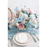 Artificial Flowers Combo Box Set Silk Flowers Fake Rose For Diy Floral Arrangements Wedding Bouquets Centerpieces Baby Shower Party Home Decorations (Blue Pink)
