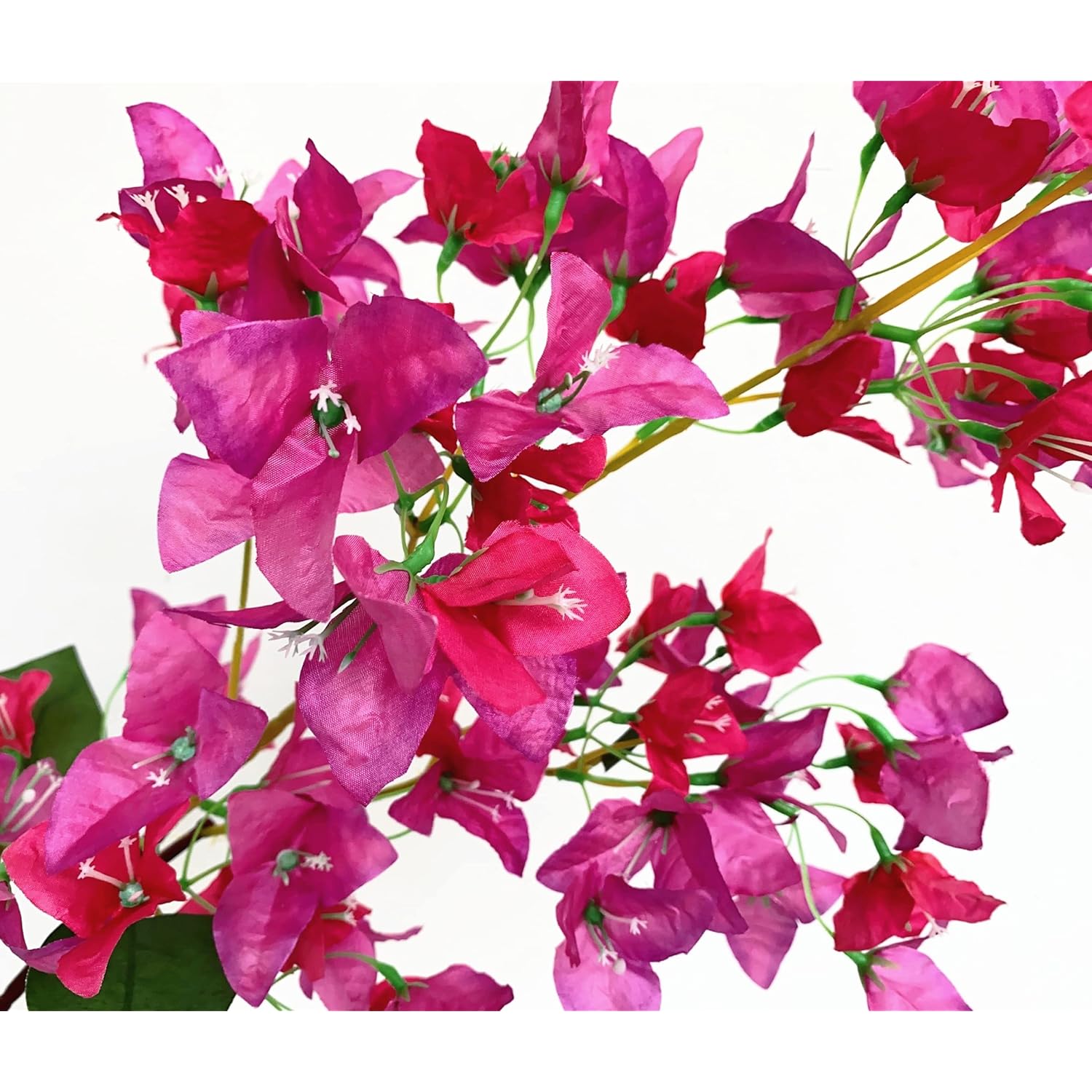Artificial Bougainvillea Flower Stems Silk Flowers Arrangement For Home Wedding Indoor Outdoor Decorations Table Centerpiece - 6Pcs (Fuchsia)