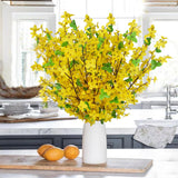 10 Pcs Artificial Forsythia Flower Branches Artificial Flowers Yellow Silk Forsythia Flowers With Stems Fake Jasmine Spring Flowers Orchids For Wedding Floral Arrangement Party Table Decor