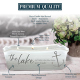 Pavilion Gift Company - at The Lake - 12-Ounce Wax Reveal Natural Soy Wax 3 Wick Candle, Jasmine Scented, Hidden Message Candle, Lake House Décor, 1 Count, 7.5 x 3.5 x 2.25-inch, Gray