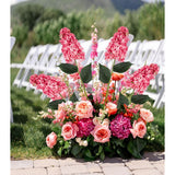 Faux Hydrangea Flowers 3Pcs Large Artificial Flowers Silk Hydrangea Flowers With Stems 31.5” Hot Pink Flowers For Bridal Shower Decorations Faux Floral Arrangements (Hot Pink)