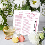 Wedding Shoe Game Cards, Minimalism Wedding Shower Game, 30 Wedding Games Cards, Pink Bridal Shower Games Engagement Party Favors Supplies - B06