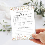 Baby Shower Game Cards, 30 Floral Theme Double-Sided Game Cards For Baby Announcement,Baby Predictions & Advice Game Cards, Spring Flower, Gender Reveal Party Favor, Activity - C05