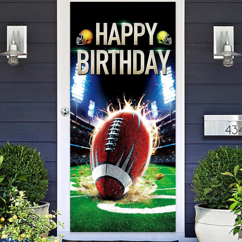 American Football Happy Birthday Banner Backdrop Rugby Players Sports