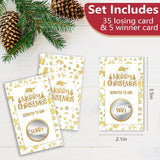 3.5"X2.1" Merry Christmas Scratch Cards - Golden Santa Hat Scratch To Win Game Cards - 40 Xmas Lottery Game For Xmas Parties,Family Gatherings,Increase The Game Atmosphere Prizes Activity - A06