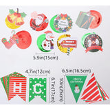 Merry Christmas Banner, Pennant Flags Garland & Hanging Swirls - Red Green, 10" X 4" - Christmas Party Decor