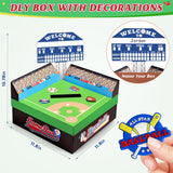 Boys Baseball Valentines Day Boxes And Cards For Kids School, 33 Pack Valentines Day Gifts For Kids Classroom For Class Exchange Party Favor (1 Baseball Field Box, 32 Valentine Cards, 1 Teacher Card)