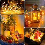 6 Pack Battery Operated Fairy Lights 7FT 20 LED Warm White Mini String Lights Waterproof Silver Wire for Mason Jars Wedding Decor