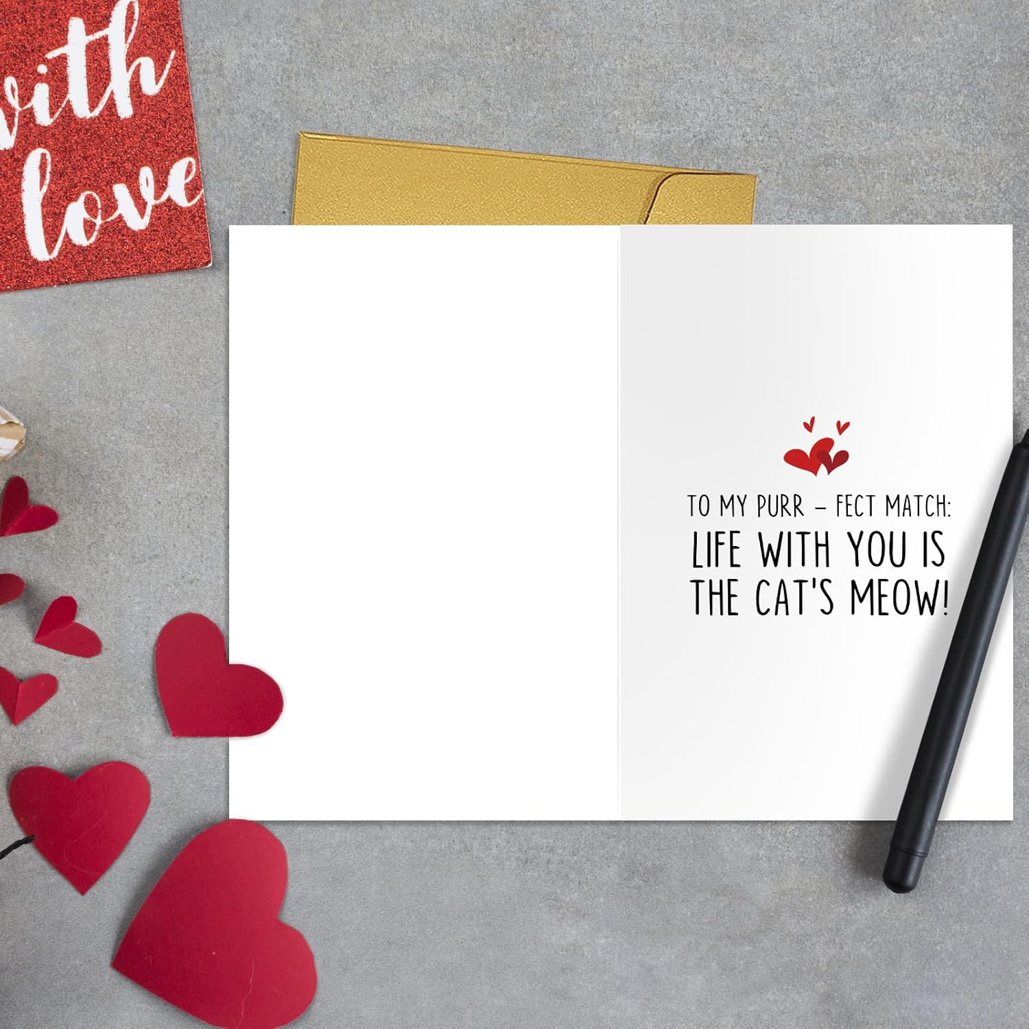 Cute Cat Valentines Day Card, Funny Valentines Day Card For Cat Lover, Lovely Anniversary Cards For Man Woman, You'Re My Purrrson