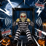 Animated Halloween Decorations Outdoor, Motion Activated Skull Prisoner