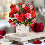 Pop Up Cards, Mini Blooming Roses, 6 Inch Mini Sized Forever Flower Bouquet 3D Popup Greeting Cards, Valentine'S Day, Anniversary Card, Blank Notecard & Envelope