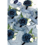 1 Pc Sinlge Navy Blue Boutonniere For Men For Wedding Groom Groomsmen Artificial Rose Rose Flowers Boutonniere For Wedding Ceremony Anniversary Formal Dinner Party
