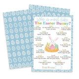 Funny Easter Game Set - 20 Pcs Who Is Most Like The Easter Bunny Double-Sided Fill In Style Game Cards, Friends, Bunny Egg Family Party Game & Activities (Bunny2) -A03
