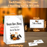 Halloween Baby Shower Games, Little Ghost Guess How Many Animal Crackers For Spooky Gender Reveal Party Decorations, 1 Sign + 50 Guessing Cards - B05
