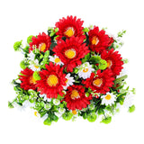 Artificial Cemetery Flowers For Grave, 24 Branches Daisy Fake Silk Flowers Bouquet For Funeral Gravesite Memorial Day Outdoor Decorations