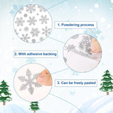 520Pcs/10 Sheets Christmas Stickers, Winter Stickers Glitter Snowflake Decals Self-Adhesive Xmas Envelope Seals Small Dots Snowflake Labels Decorations For Crafts Card Holiday Decor(Silver)