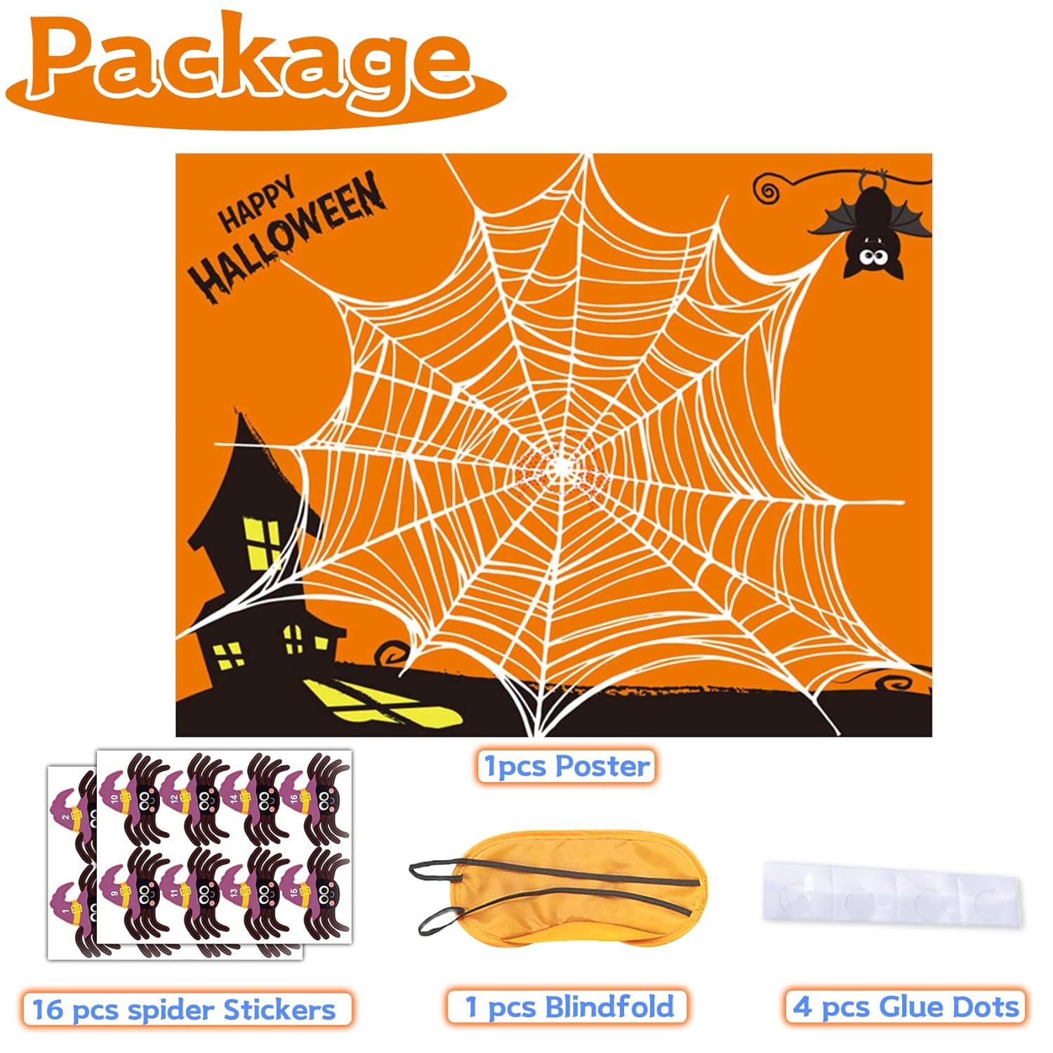 Halloween Games For Kids Party Pin The Spider On The Web Halloween Party Games Activities Pin The Tail