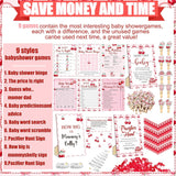 476 Pcs Cherry Baby Shower Games 6 Sets Activities Cards Pacifier Hunt Game 50 Pacifiers How Big Is Mommy'S Belly Sign 50 Guessing Cards 2 Measuring Tape Don'T Say Baby Sign 50 Clothespin