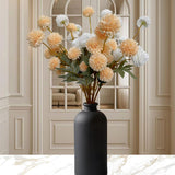 Artificial Flowers Silk Flowers10Mums 50Fake Flowers ?White Flowers Orange Flowers,Chrysanthemum Floral Arrangement Diy Faux Flowers For Vase, Vase Fillers Home Decorations Fake Plants