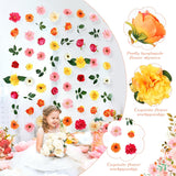 8 Pcs Flower Garlands Hanging Decorations,Daisy And Rose Orange Artificial Flowers With Hooks Fall Party Decorations For Wedding Birthday Baby Shower Autumn Home Birthday Decorations