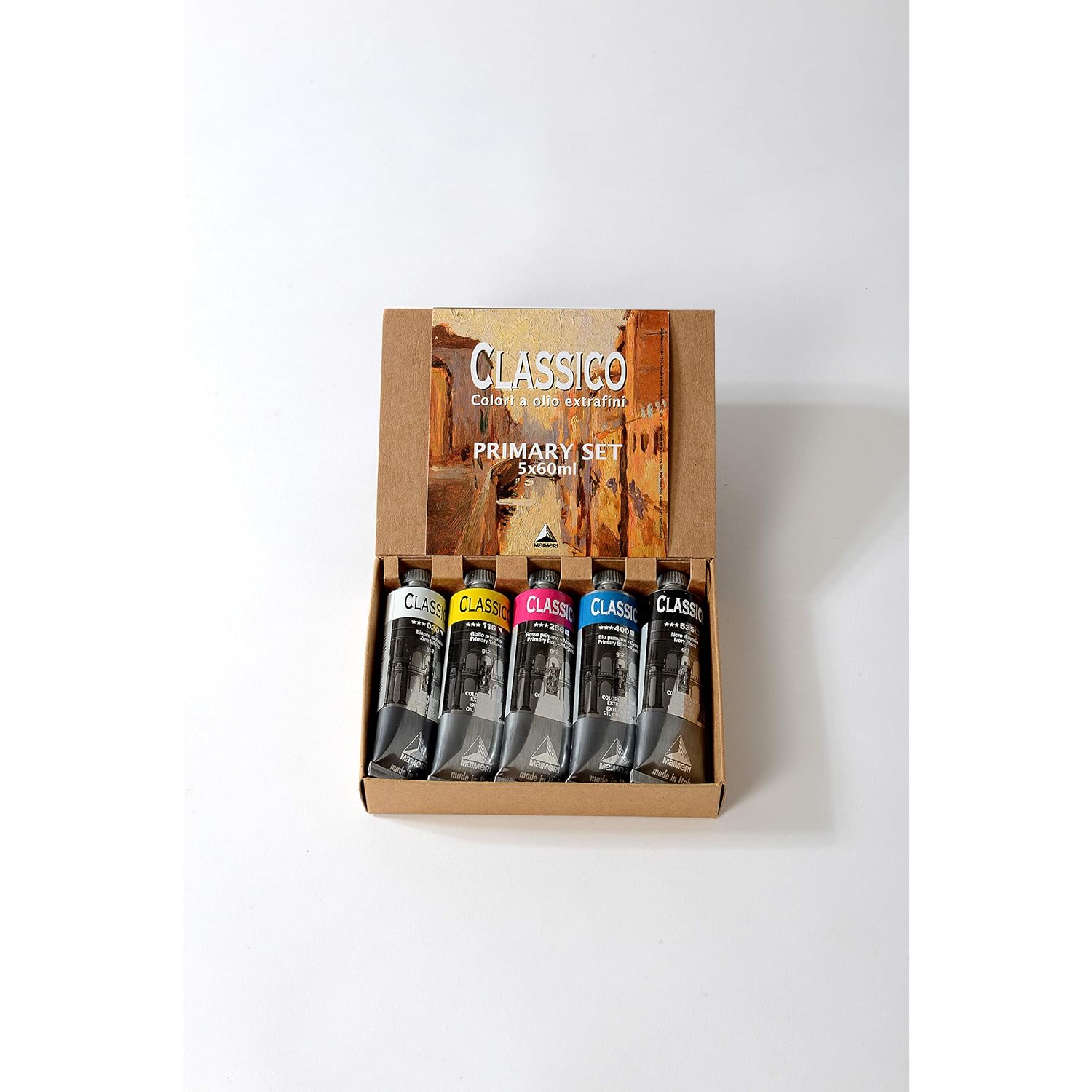 MAIMERI Classico Fine Art Oil Paint Primary Set, 5 Tubes, Ideal for Professional Artists