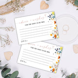 Wildflower Floral Bridal Shower Advice & Wishes Cards, 30 Pcs Minimalism Wedding Wishes Cards, Advice For Newlyweds, Wedding Party Decorations, Bridal Shower Party Favors & Supplies - A01